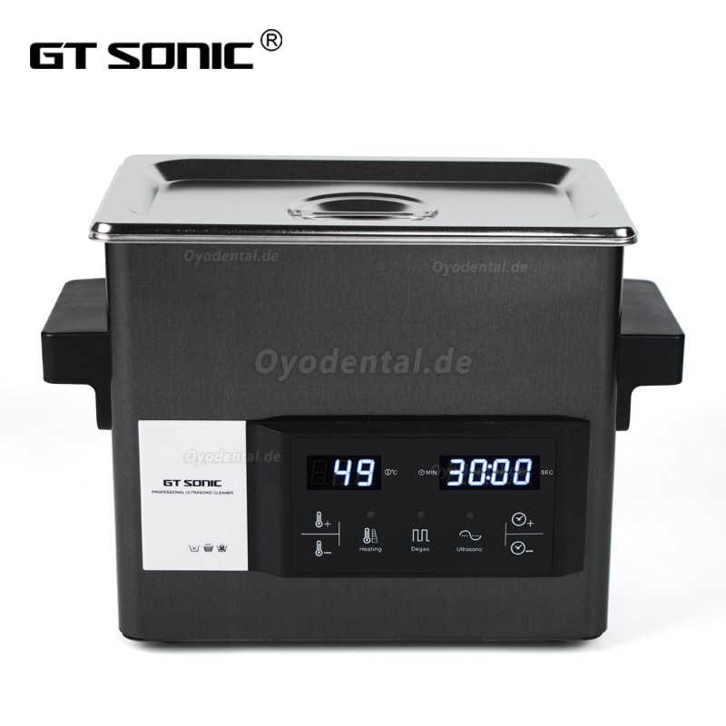 GT SONIC S-Serie 2-9L Touchpanel-Tisch-Ultraschallreiniger mit Heizung Titanspiegel Edelstahl